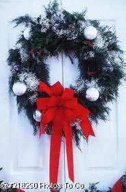 Beautiful Christmas wreath on door